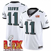 Men & Women & Youth Philadelphia Eagles #11 A.J. Brown White 2025 Super Bowl LIX Patch New F.U.S.E. Vapor Untouchable Limited Stitched Jersey,baseball caps,new era cap wholesale,wholesale hats